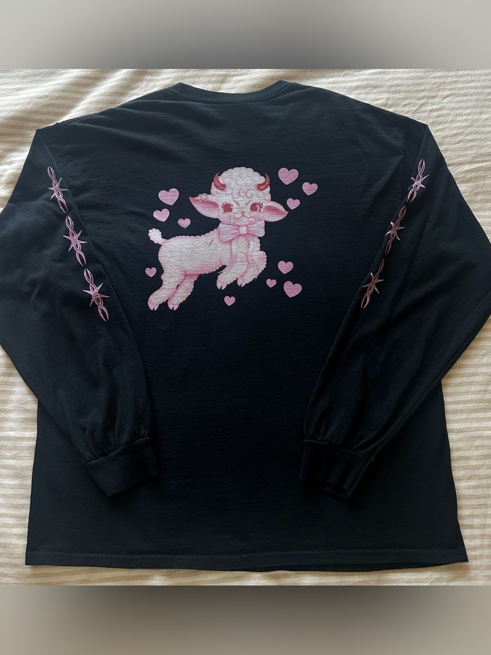 creepy gals black hardcore lamb long sleeve tee / sz xl